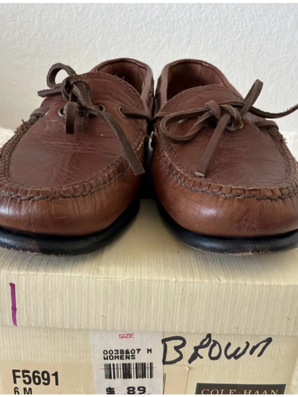 Cole Haan Brown Leather Moccasin Loafers - Picture 8 of 8